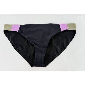 NWT Prana Women’s Tulum Bikini Bottom‎ Black Color Block Sz XL Summer Beach
